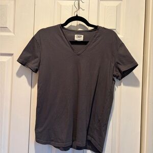 Zady Organic Cotton Gray V-Neck T-Shirt